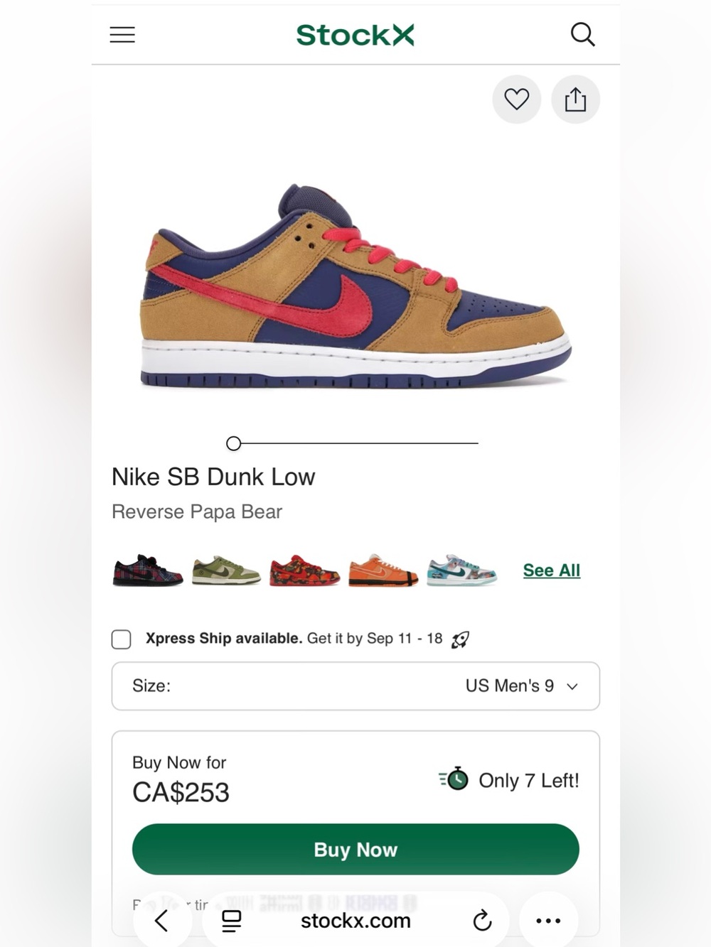 Nike SB Dunk Low
Reverse Papa Bear